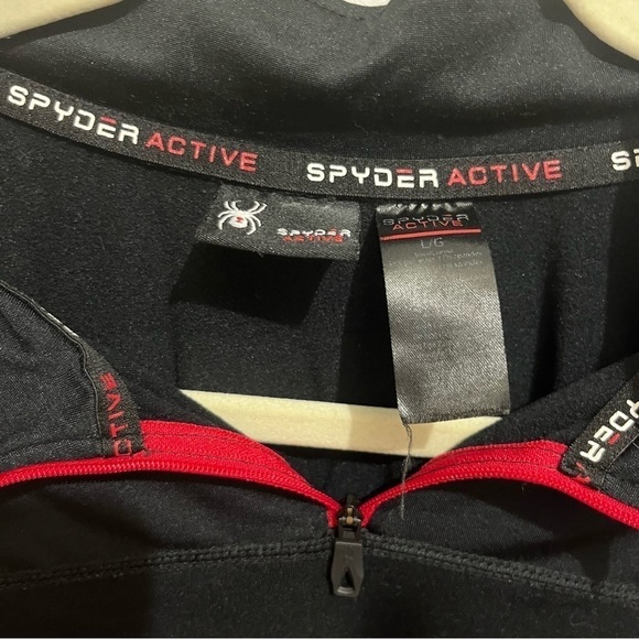Spyder Mens Black 1/4 Zip Activewear Pullover Large - Picture 6 of 10